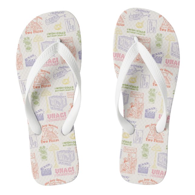 FRIENDS™ Farbiges Quotes-Muster Flip Flops (Fußbett)