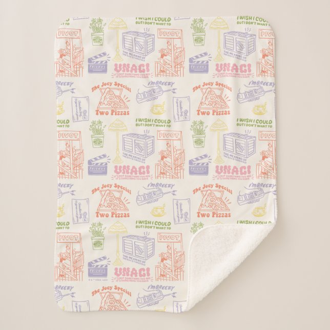 FRIENDS™ Farbiges Quotes-Muster Sherpadecke (Vorderseite)