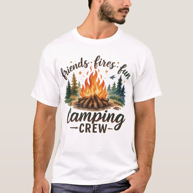 Friends Fires Fun Camping T-Shirt (Vorderseite)
