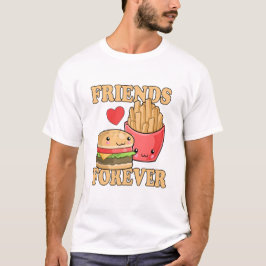 Friends Forever Burger and Fries Spaß T-Shirt