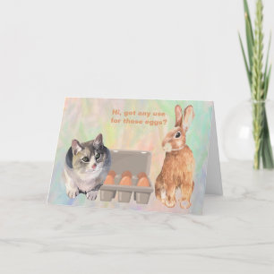 FRIENDS Funny Cat und Bunny Rabbit Osterfeier Karte