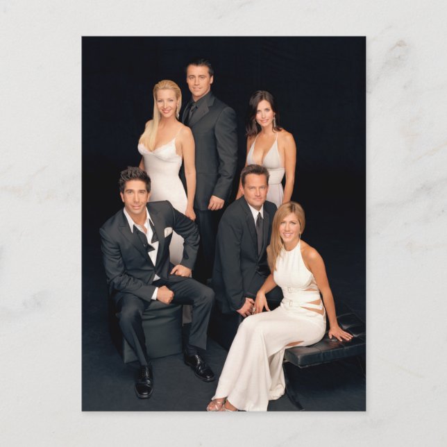 FRIENDS™ | Gruppe in Schwarz-Weiß-Form Einladungspostkarte (Vorderseite)