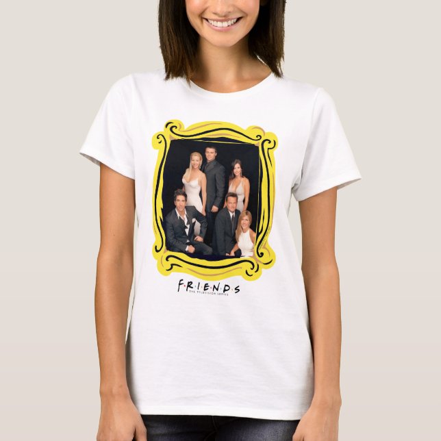 FRIENDS™ | Gruppe in Schwarz-Weiß-Form T-Shirt (Vorderseite)