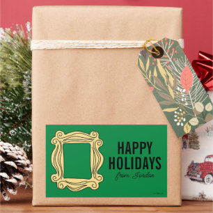 FRIENDS™ Guckloch-Rahmen Weihnachts-Geschenkan Rechteckiger Aufkleber