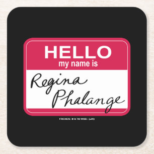 FRIENDS™   Hallo Mein Name ist Regina Phalange Rechteckiger Pappuntersetzer