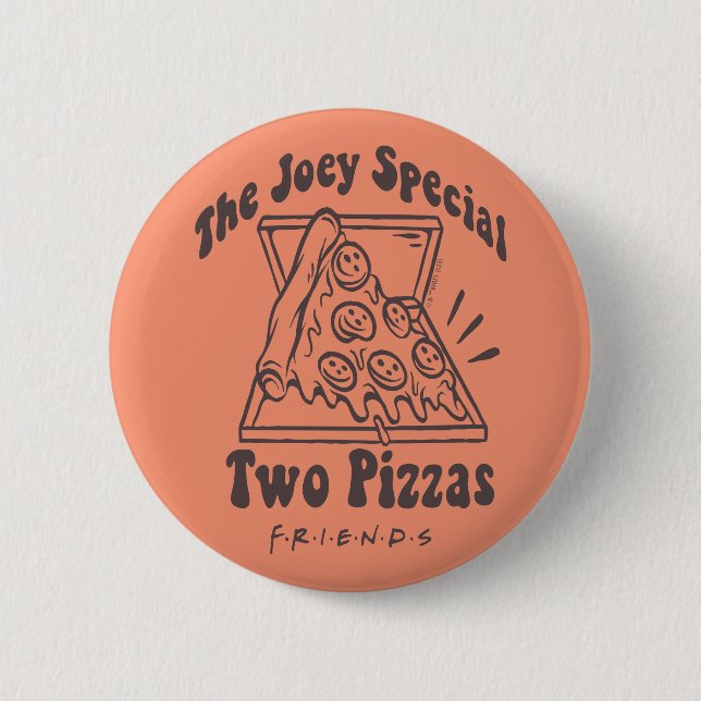 FRIENDS™ | Joey Pizza Zitat Button (Vorderseite)