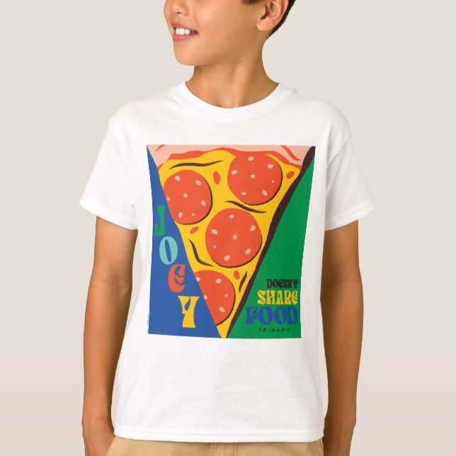FRIENDS™ | Joey teilt Essen nicht - Pizza Graphic T-Shirt (Vorderseite)