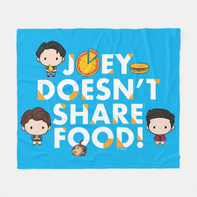 FRIENDS™ | Joey teilt Food Chibi nicht Fleecedecke (Vorderseite (Horizontal))