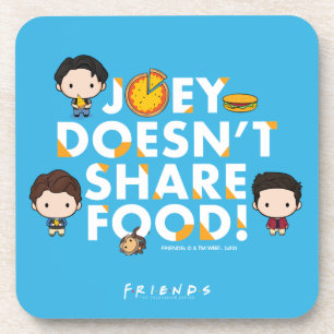 FRIENDS™   Joey teilt Food Chibi nicht Getränkeuntersetzer