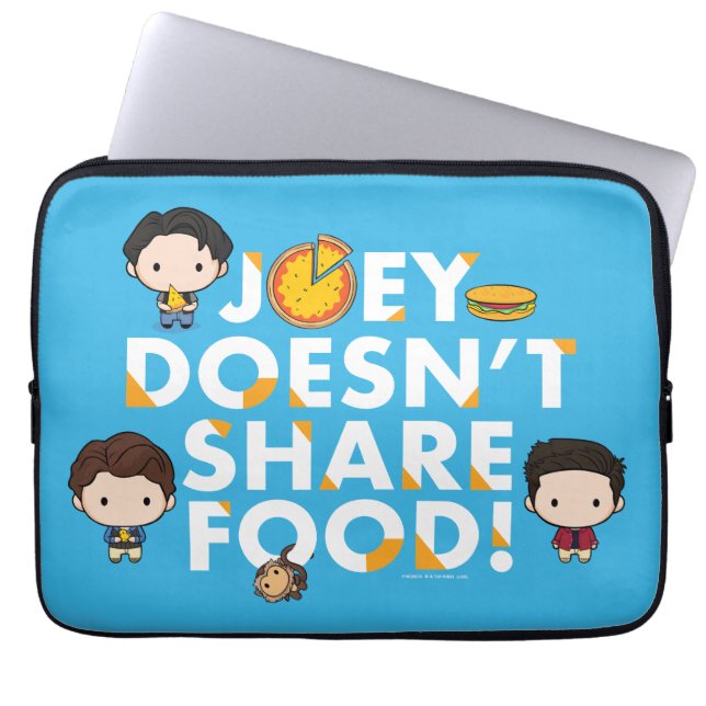 FRIENDS™ | Joey teilt Food Chibi nicht Laptopschutzhülle (Vorderseite)