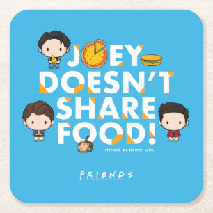 FRIENDS™ Joey teilt nicht gerne Essen Chibi Rechteckiger Pappuntersetzer