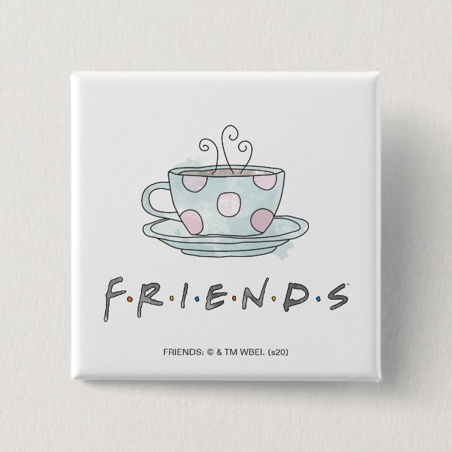 FRIENDS™ | Kaffeetasse Watercolor Button (Vorderseite)