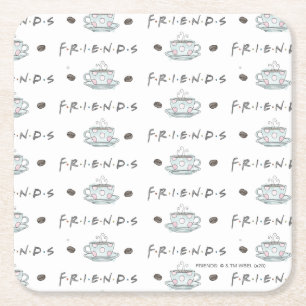 FRIENDS™ Kaffeetasse Watercolor-Muster Rechteckiger Pappuntersetzer