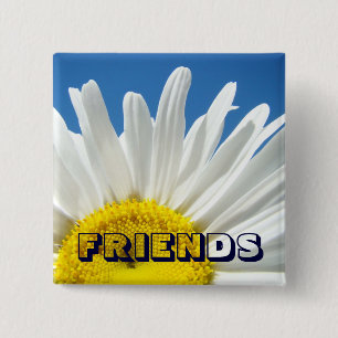 FRIENDS Knöpfe Weiße Gänseblümchen Blumen Floral Button