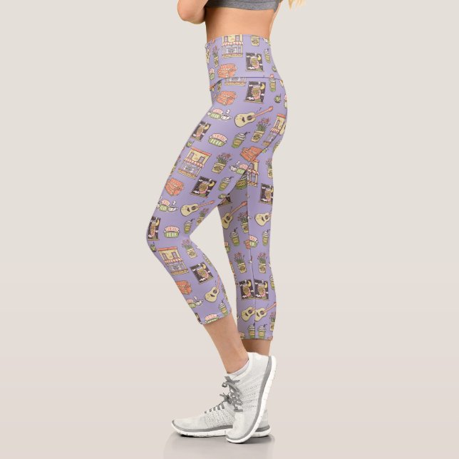 FRIENDS™ | Lila Icon Muster Capri Leggings (Links)