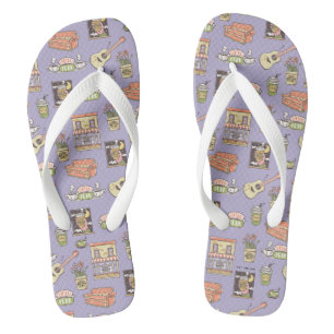 FRIENDS™   Lila Icon Muster Flip Flops