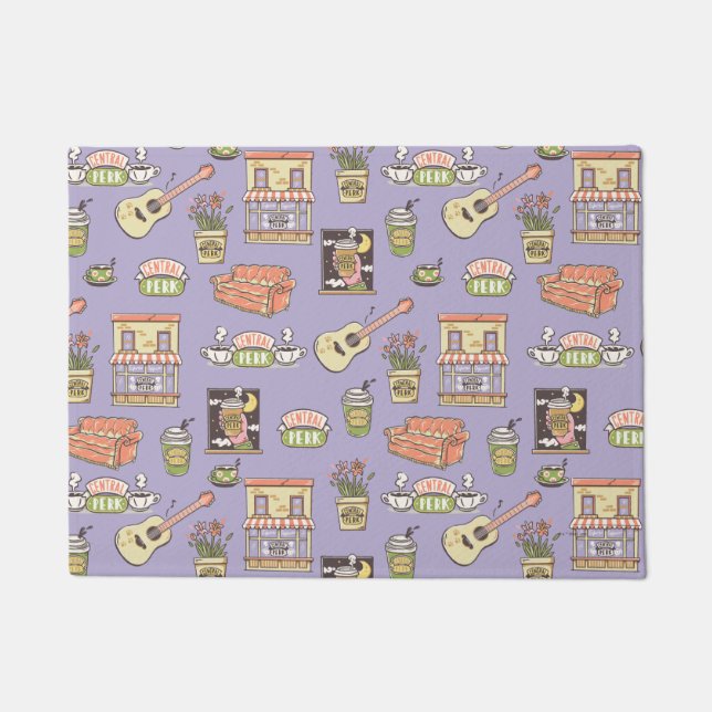 FRIENDS™ | Lila Icon Muster Fußmatte (Vorderseite)