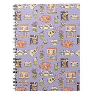 FRIENDS™   Lila Icon Muster Notizblock