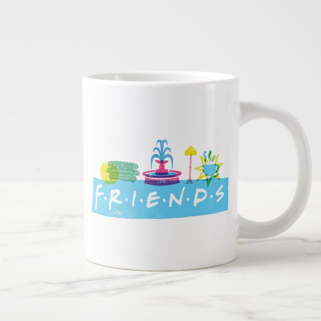 FRIENDS™ | Logo mit Symbolen Jumbo-Tasse (Rechts)
