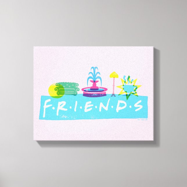 FRIENDS™ | Logo mit Symbolen Leinwanddruck (Vorderseite)