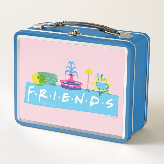 FRIENDS™ | Logo mit Symbolen Metall Brotdose (Vorderseite)
