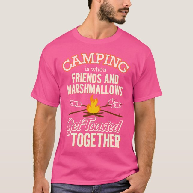 Friends Marshmallows gemeinsam Camping T-Shirt (Vorderseite)
