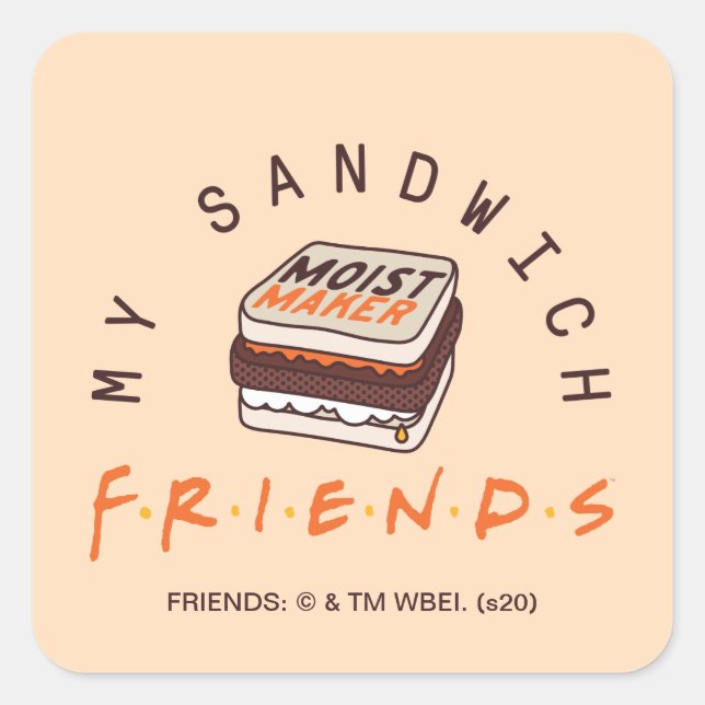 FRIENDS™ | Mein Sandwich Quadratischer Aufkleber (Vorderseite)