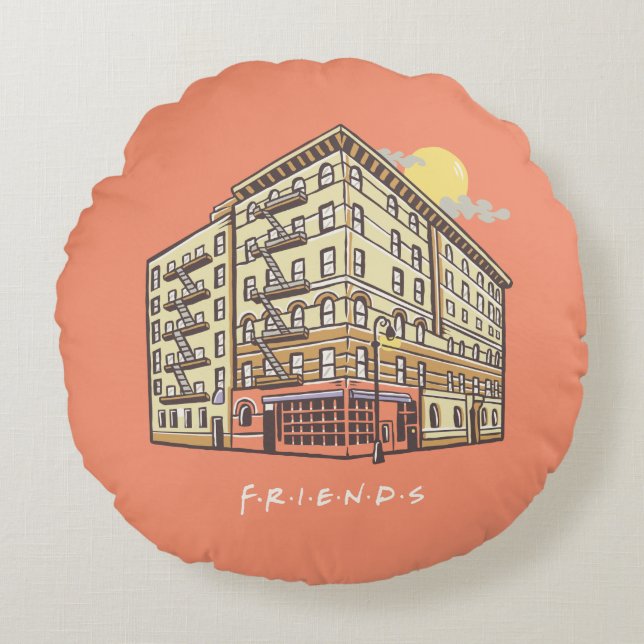 FRIENDS™ | Monica's Apartment Gebäude Rundes Kissen (Vorderseite)