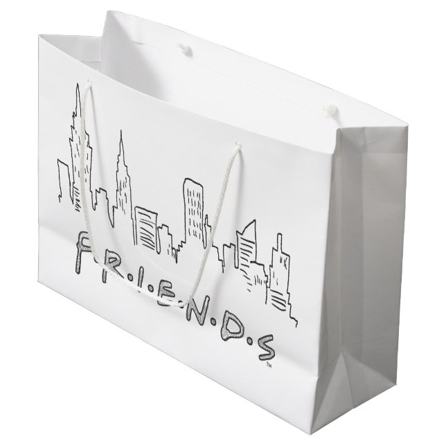 FRIENDS™ | New York City Silhouette Große Geschenktüte (Vorderseite Schrägansicht)