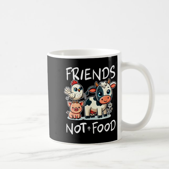 Friends Not Food Funny Vegan Vegetarian Cute Anima Kaffeetasse (Rechts)