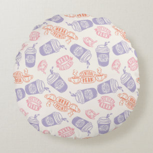 FRIENDS™   Pastel Central Perk Pattern Rundes Kissen