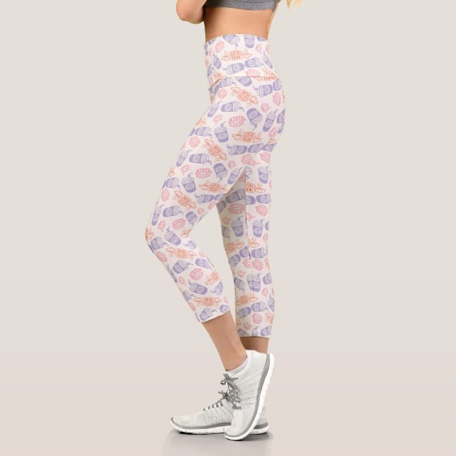 FRIENDS™ | Pastell Central Perk Muster Capri Leggings (Links)