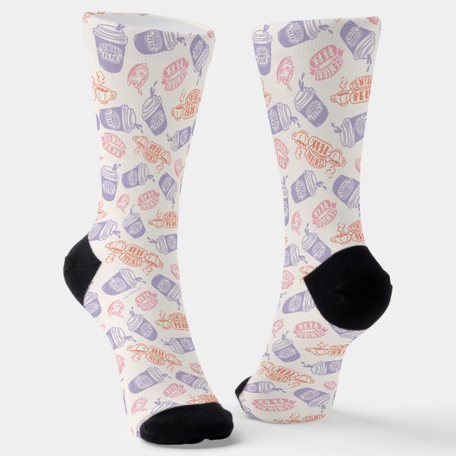 FRIENDS™ | Pastell Central Perk Muster Socken (Gewinkelt)
