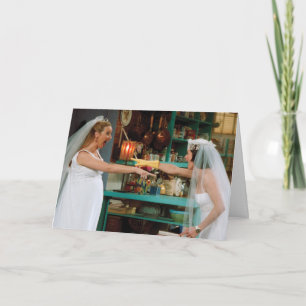 FRIENDS™   Phoebe und Monica in Hochzeitskleider Karte