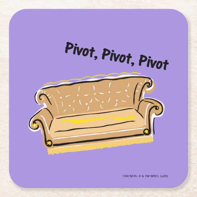 FRIENDS™ | Pivot Rechteckiger Pappuntersetzer (Vorderseite)
