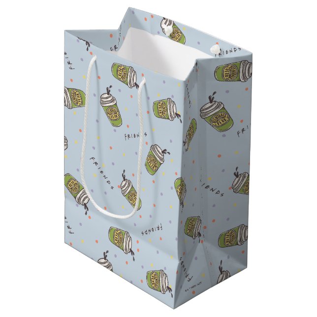 FRIENDS™ | Polka Dot Central Perk Muster Mittlere Geschenktüte (Vorderseite Schrägansicht)