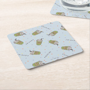 FRIENDS™   Polka Dot Central Perk Pattern Rechteckiger Pappuntersetzer