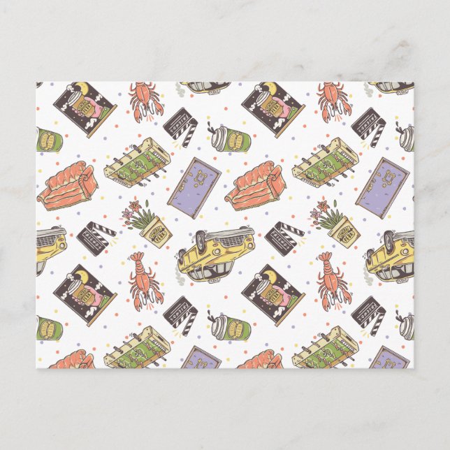 FRIENDS™ | Polka Dot Icon Muster Postkarte (Vorderseite)