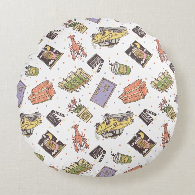 FRIENDS™ | Polka Dot Icon Muster Rundes Kissen (Vorderseite)