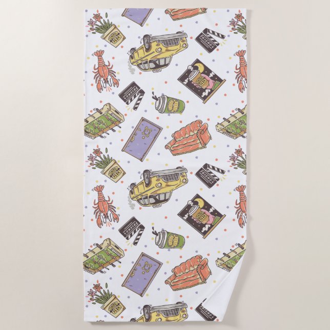 FRIENDS™ | Polka Dot Icon Muster Strandtuch (Vorderseite)