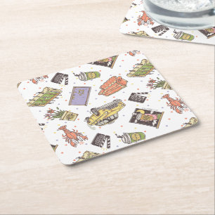 FRIENDS™   Polka Dot Icon Pattern Rechteckiger Pappuntersetzer