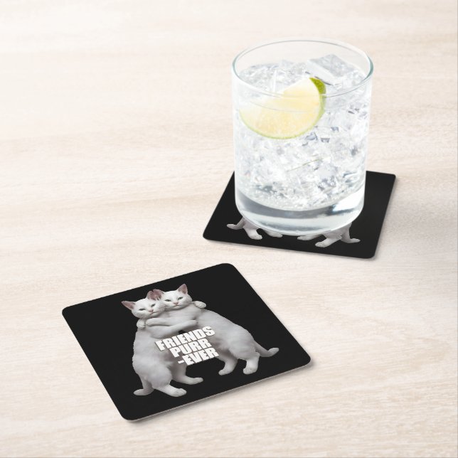 Friends Purr-Ever Rechteckiger Pappuntersetzer (Vor Ort)