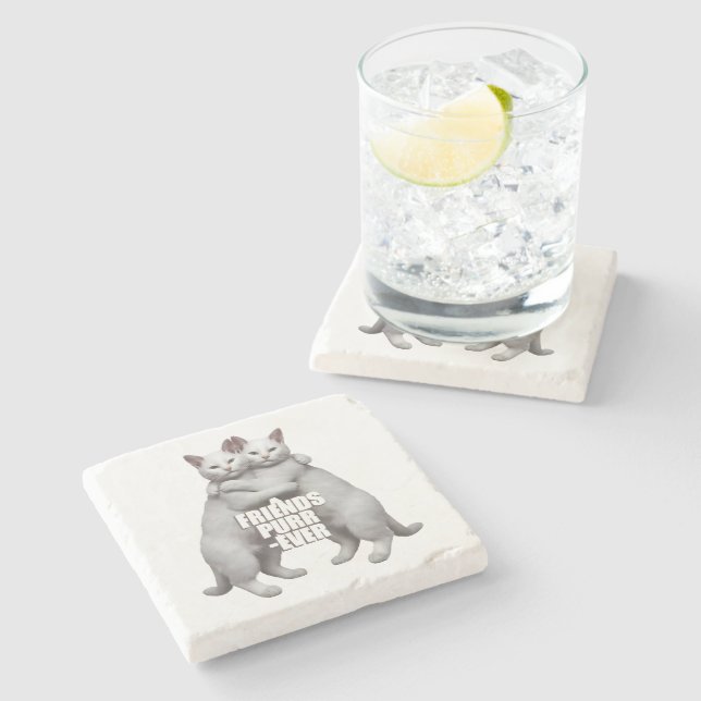 Friends Purr-Ever Steinuntersetzer (Seitenansicht)