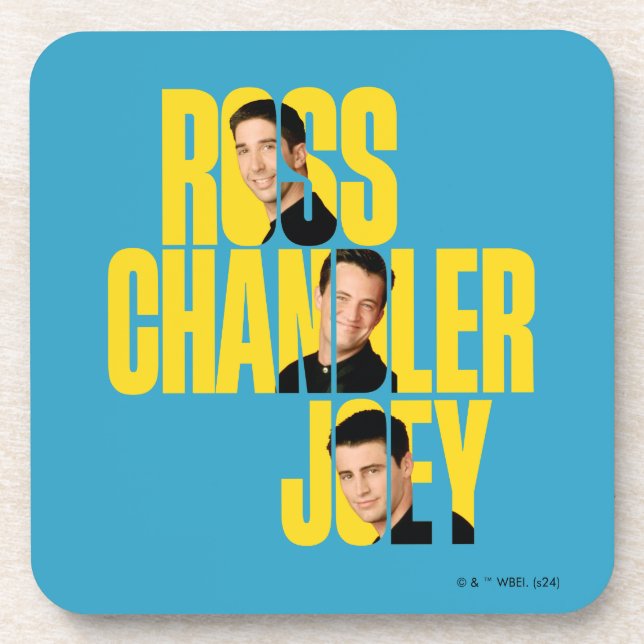 FRIENDS™ | Ross, Chandler und Joey Getränkeuntersetzer (Vorderseite)