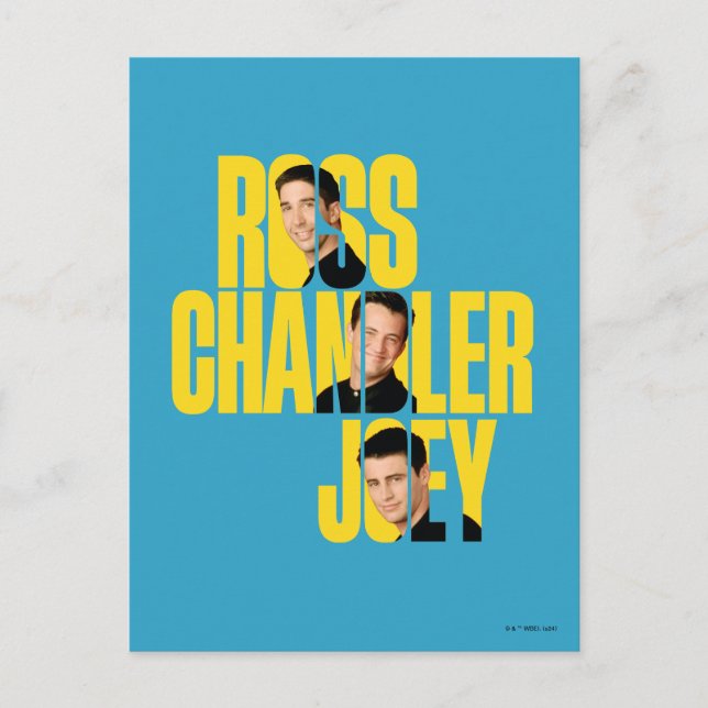 FRIENDS™ | Ross, Chandler und Joey Postkarte (Vorderseite)