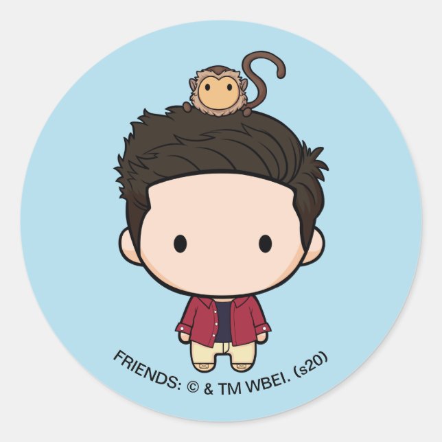 FRIENDS™ | Ross Chibi Runder Aufkleber (Vorderseite)