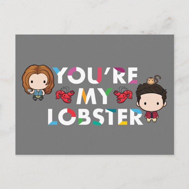 FRIENDS™ | Ross & Rachel Lobster Chibi Einladungspostkarte (Vorderseite)
