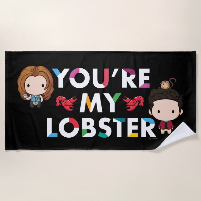 FRIENDS™ | Ross & Rachel Lobster Chibi Strandtuch (Vorderseite)