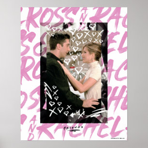 FRIENDS™ Ross und Rachel kritzelten Herzen Poster