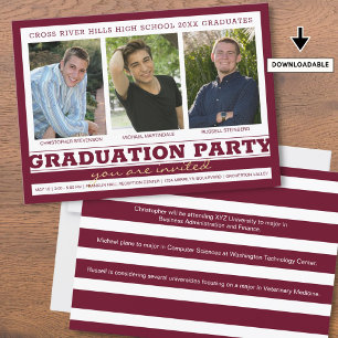 Friends Siblings Graduation Party Maroon 3 Foto Einladung